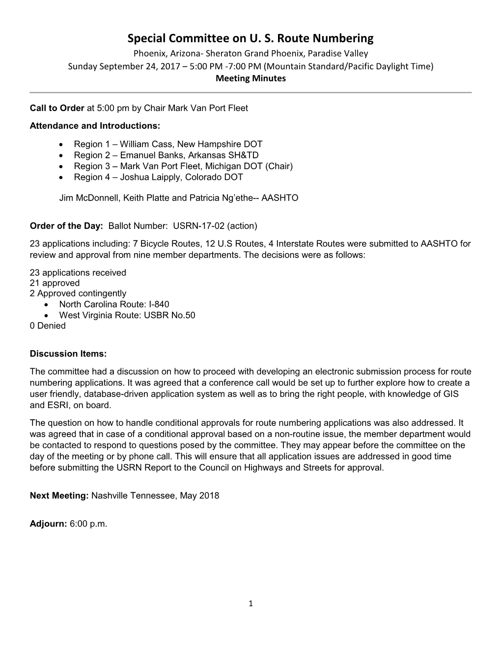 Special Committee on U. S. Route Numbering