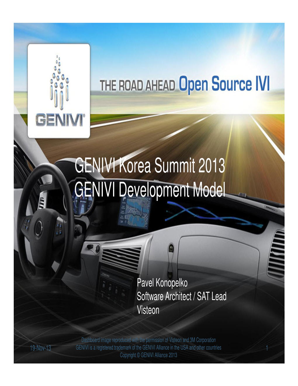 GENIVI Korea Summit 2013 GENIVI Development Model