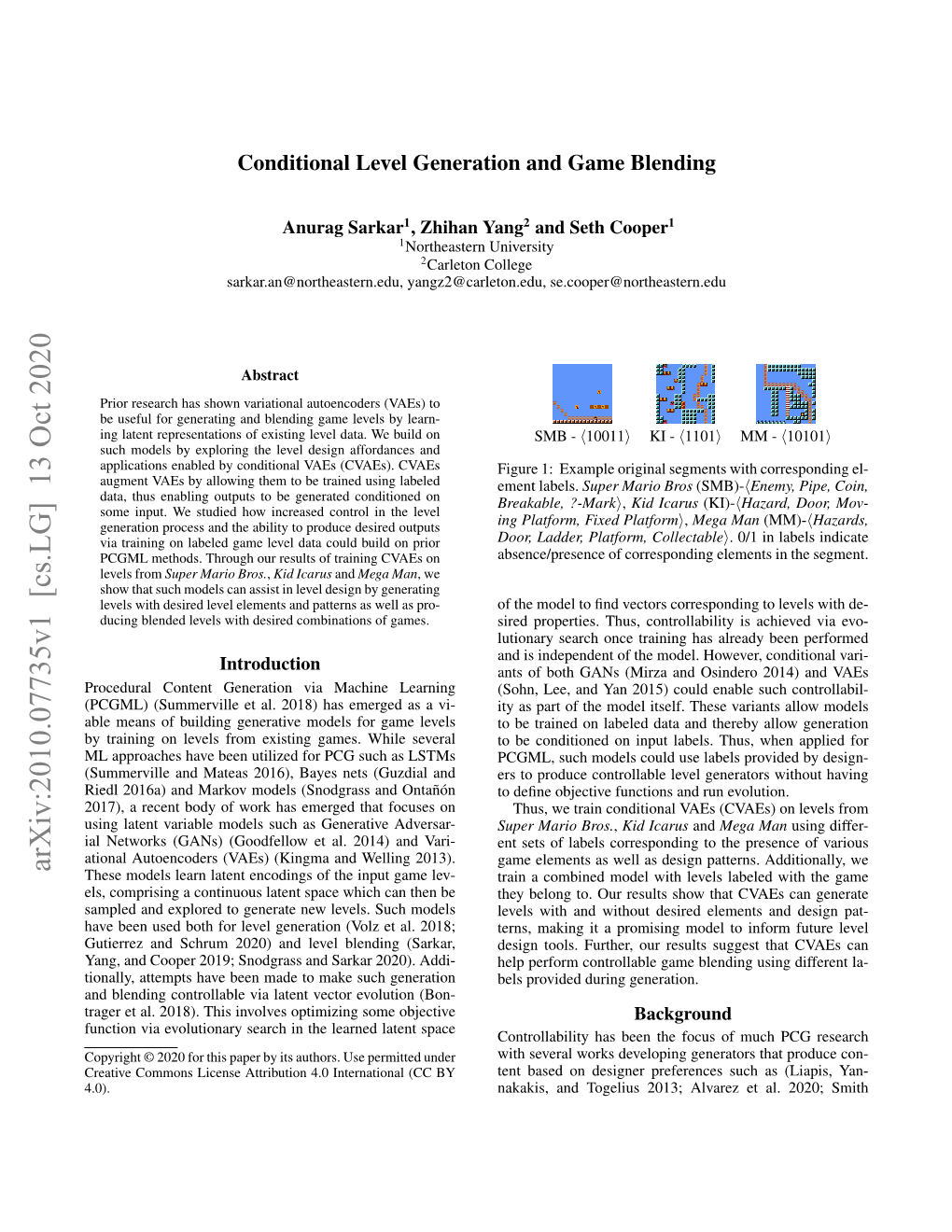 Conditional Level Generation and Game Blending