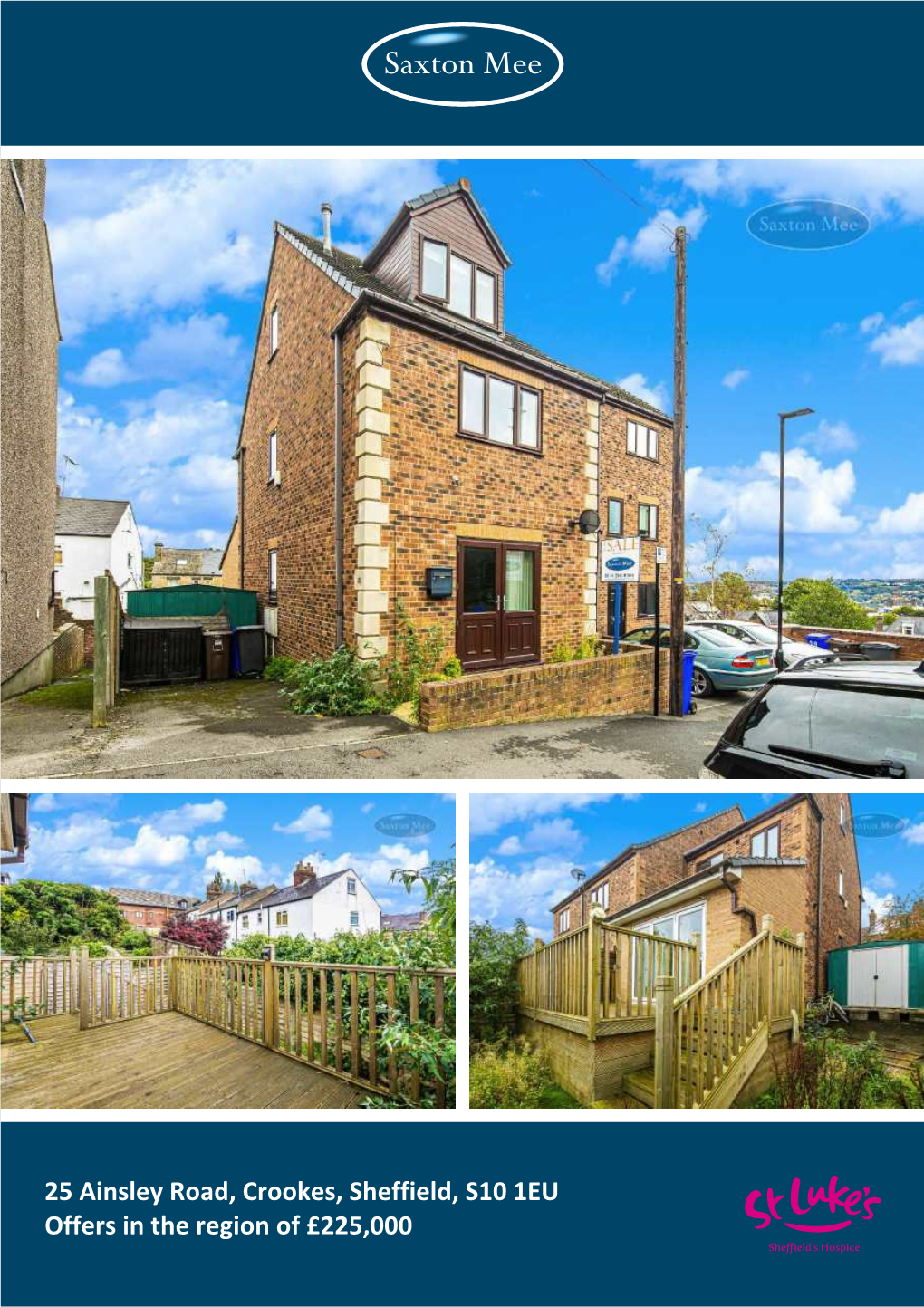 25 Ainsley Road, Crookes, Sheffield, S10 1EU Offers in the Region of £225,000 She Ield’S Hospice 25 Ainsley Road Crookes Offers in the Region of £225,000