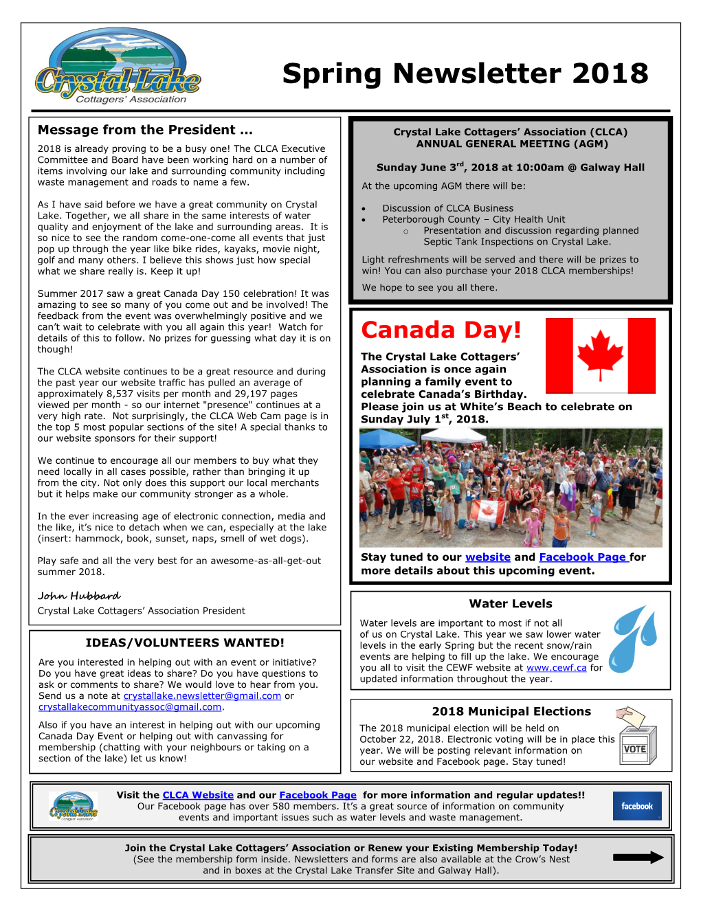 Spring Newsletter 2018