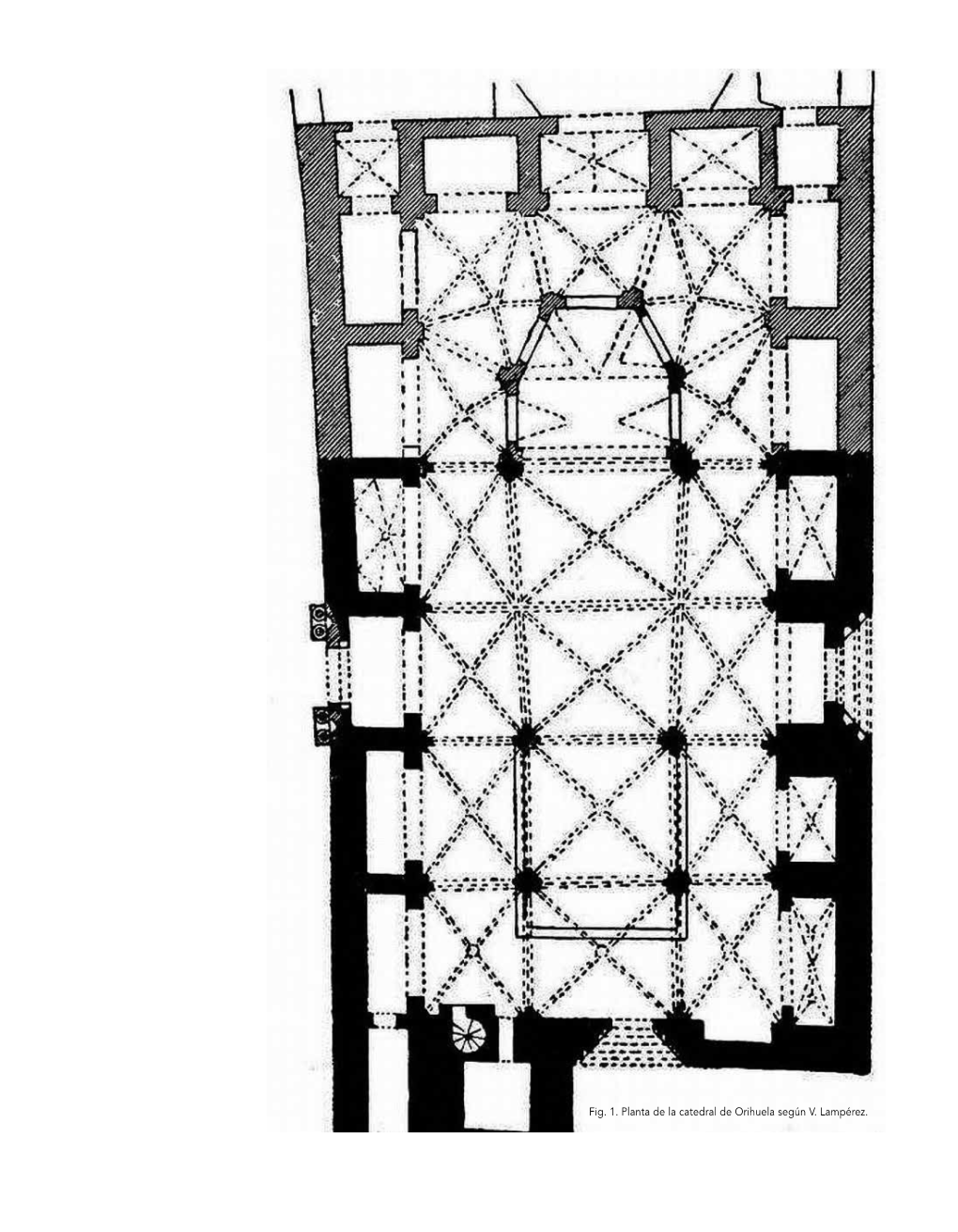 Fig. 1. Planta De La Catedral De Orihuela Según V. Lampérez. La Catedral De Orihuela Y La Contrarreforma: Una Nueva Imagen a Golpe De Reformas Y Añadidos 59