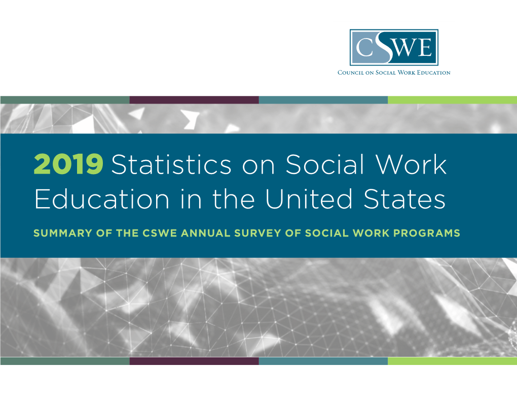 2019 Annual Statistics on Social Work Education in the United States