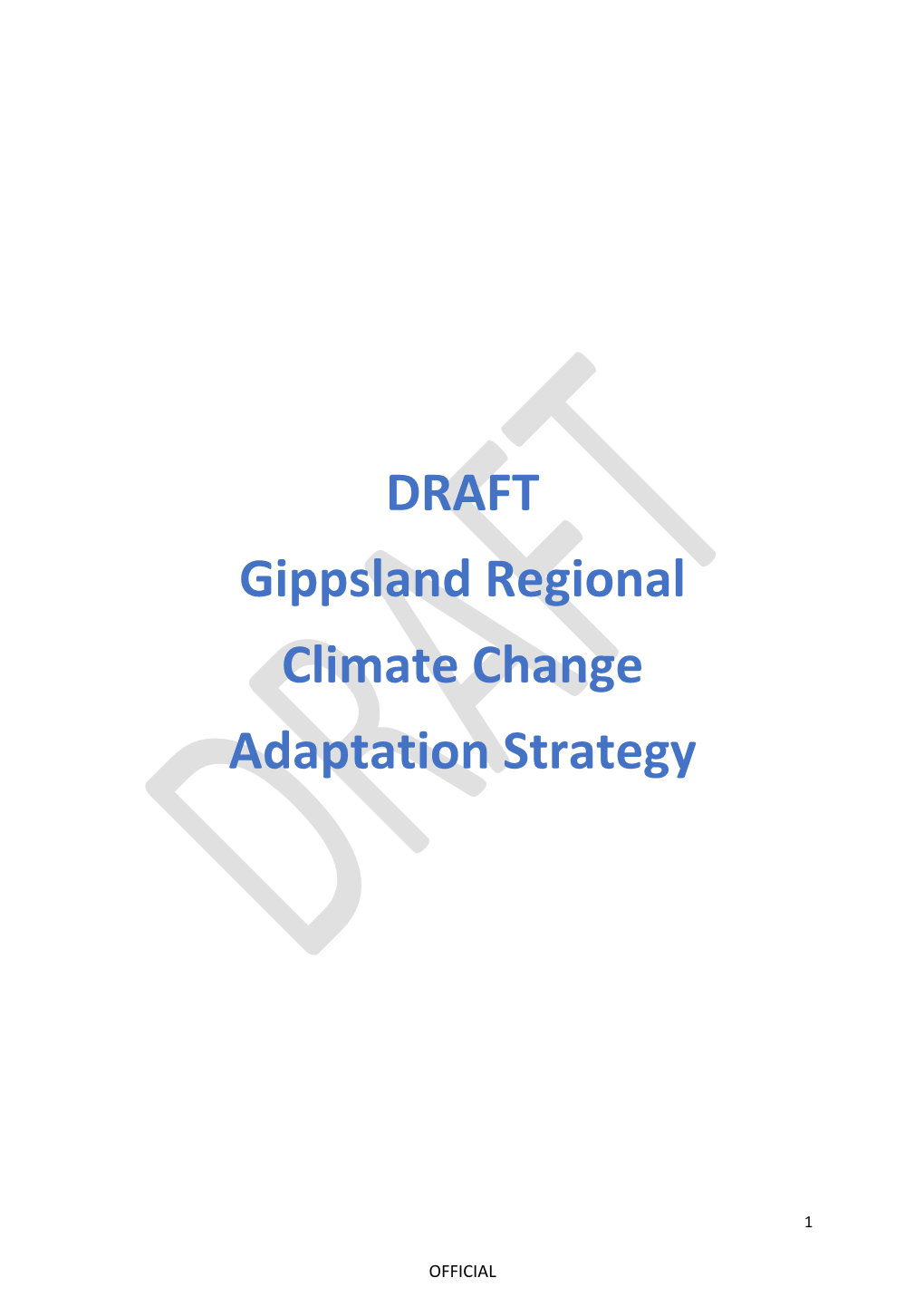 DRAFT Gippsland Regional Climate Change Adaptation Strategy