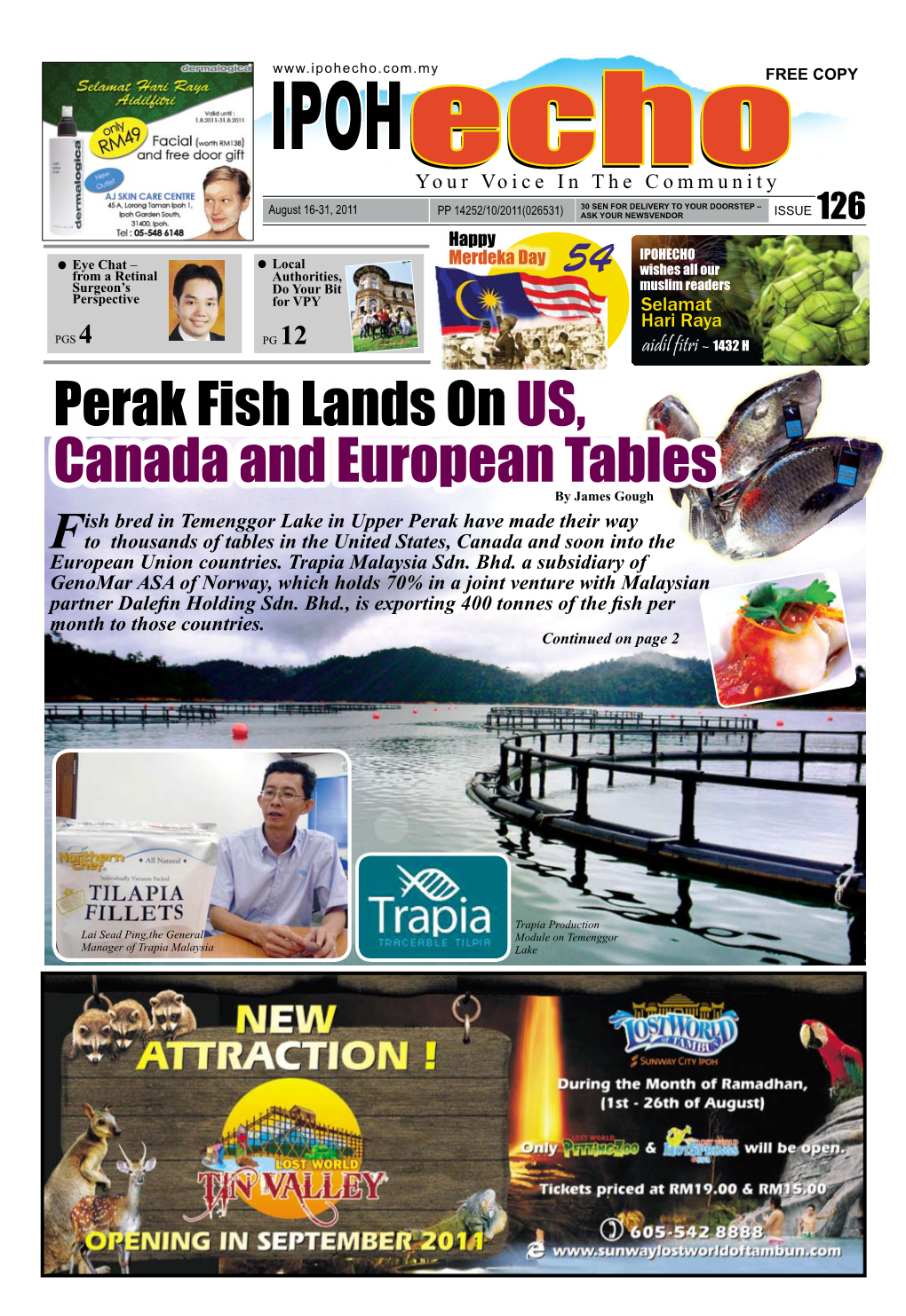Perak Fish Lands on US, Canada and European Tables