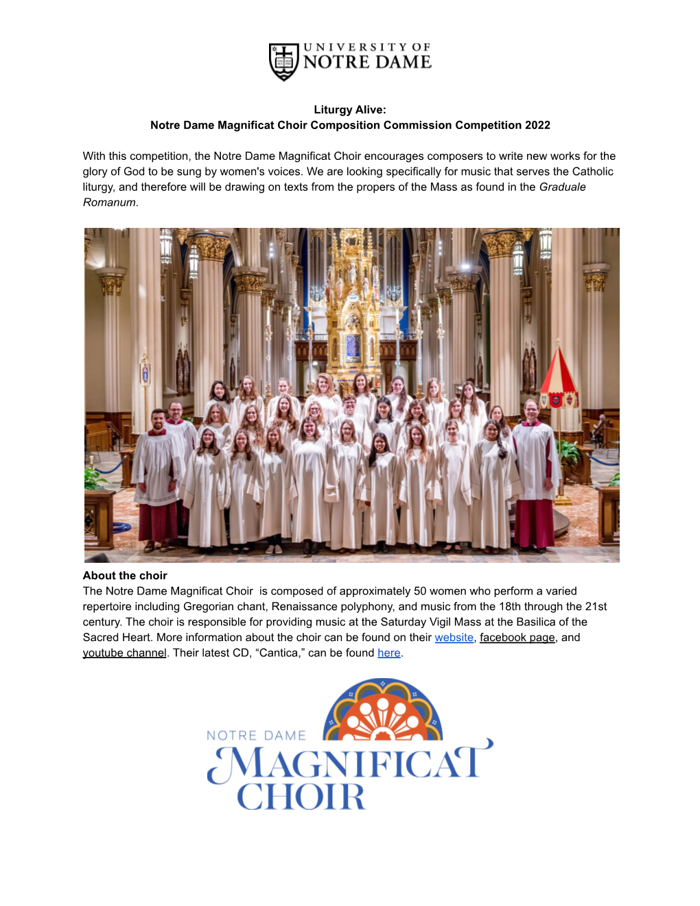 Magnificat Choir- Composition Contest 2022