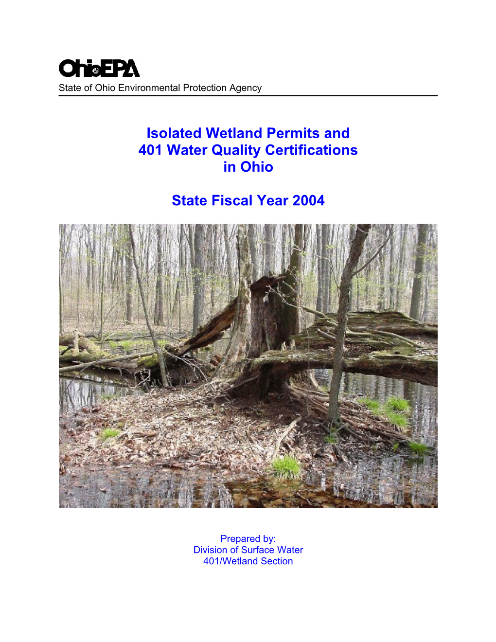 Isolated Wetland Permits and 401 Water Quality Certifications in Ohio