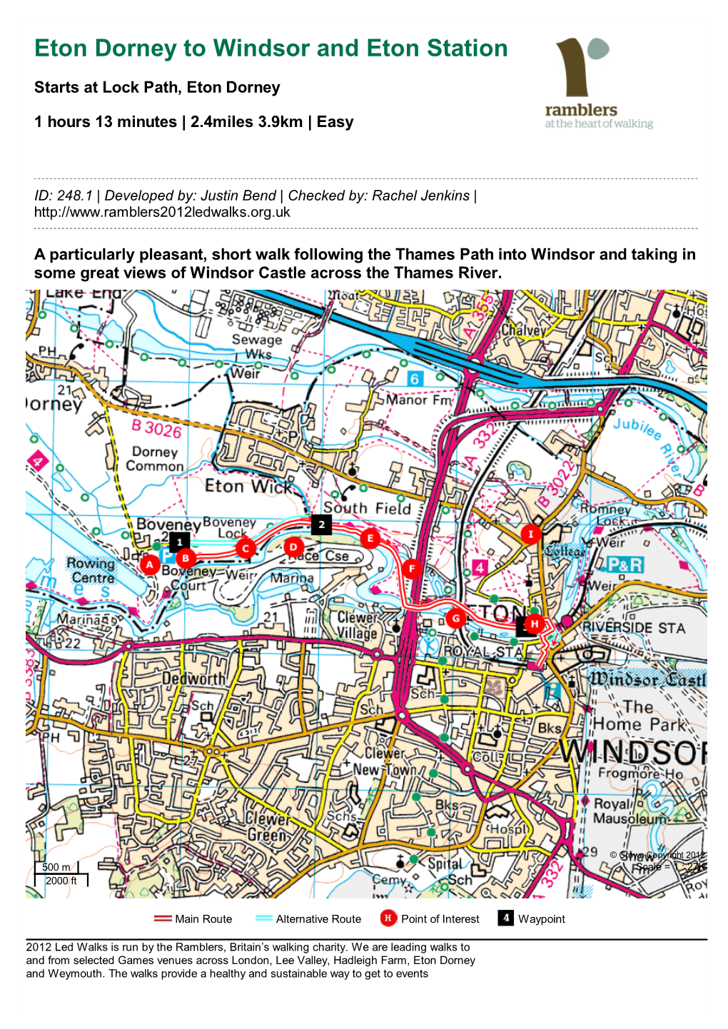 Eton Dorney to Windsor and Eton Station