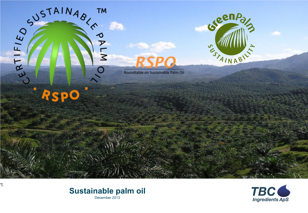 Sustainable Palm Oil Palm Sustainable