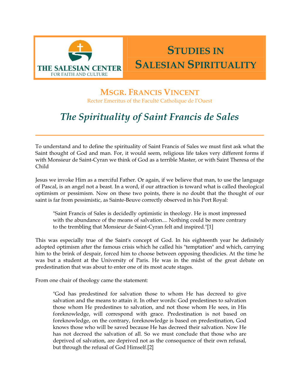 The Spirituality Op Saint Francis Op Sales