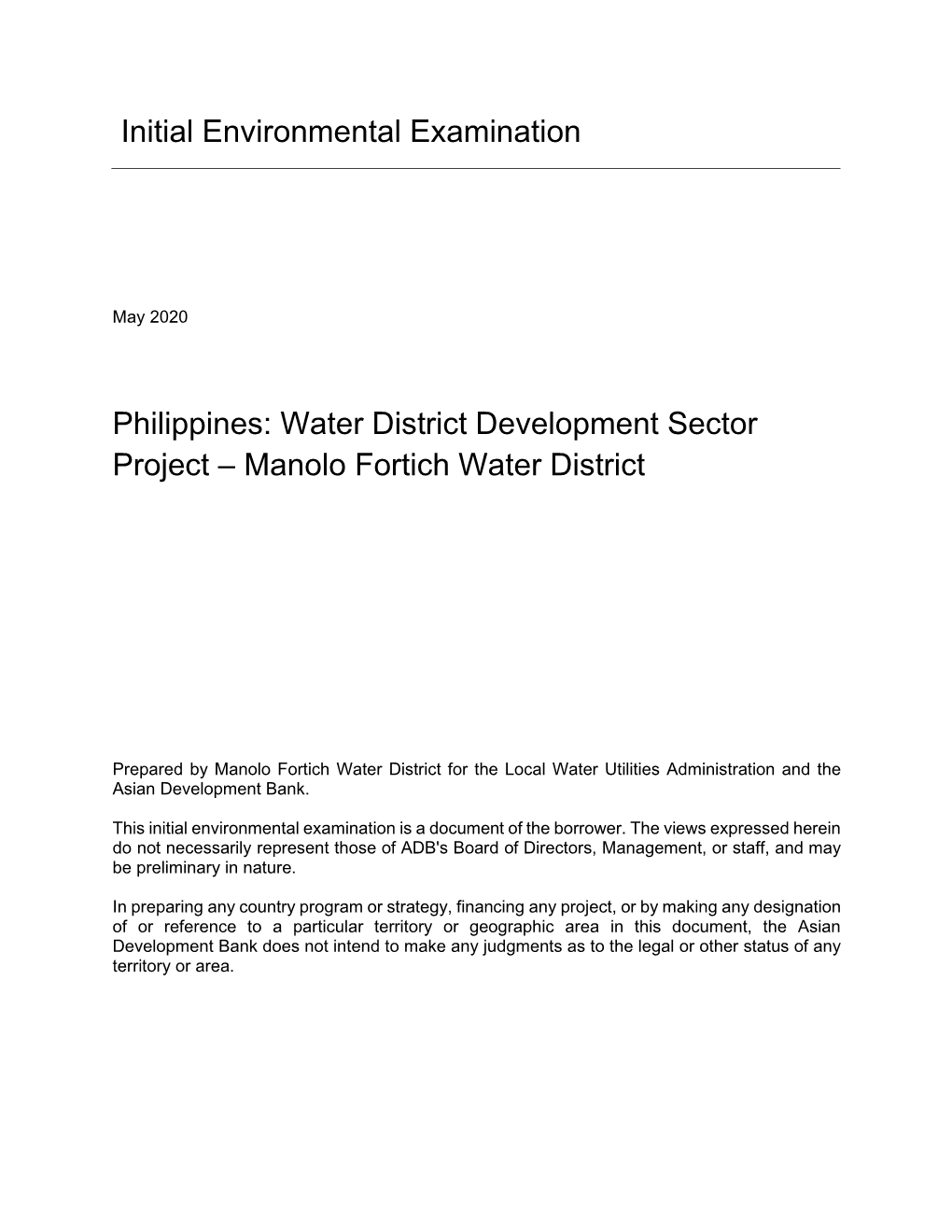 Manolo Fortich Water District