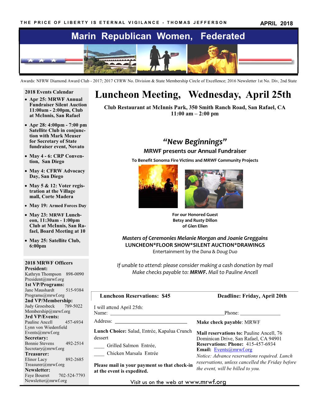 Luncheon Meeting, Wednesday, April 25Th