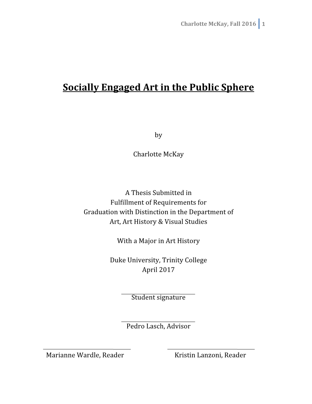 Socially Engaged Art in the Public Sphere