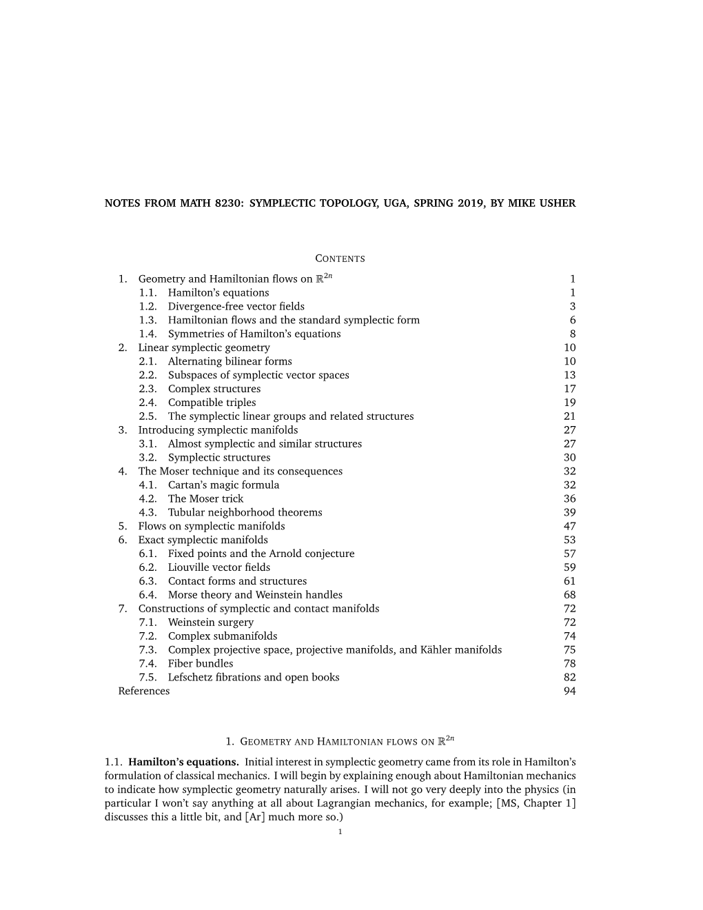 Introductory Symplectic Geometry and Topology