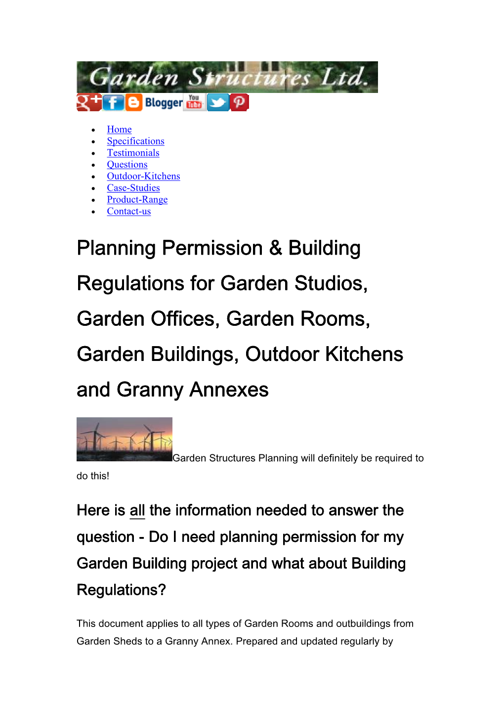 Planning Permission & Building Regulations for Garden Studios