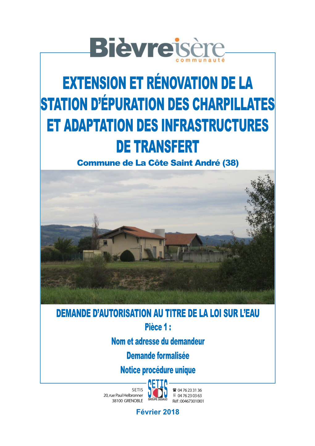 Extension Et Rénovation De La Station D'épuration Des Charpillates Et Adaptation Des Infrastructures De Transfert