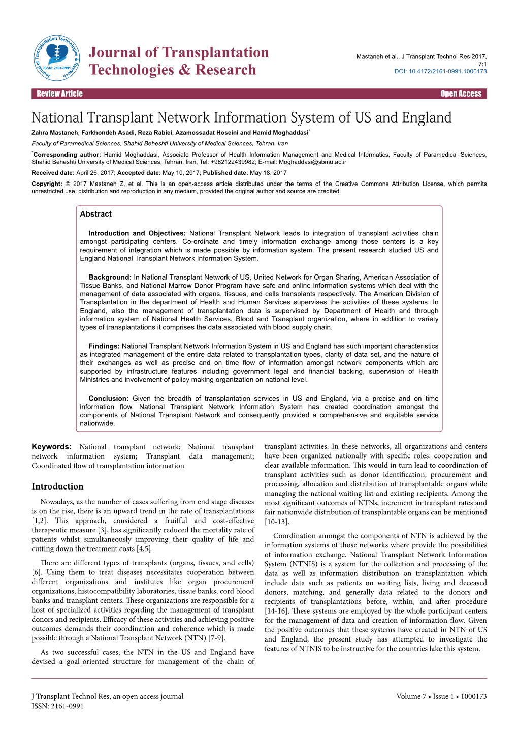 National Transplant Network Information System of US And