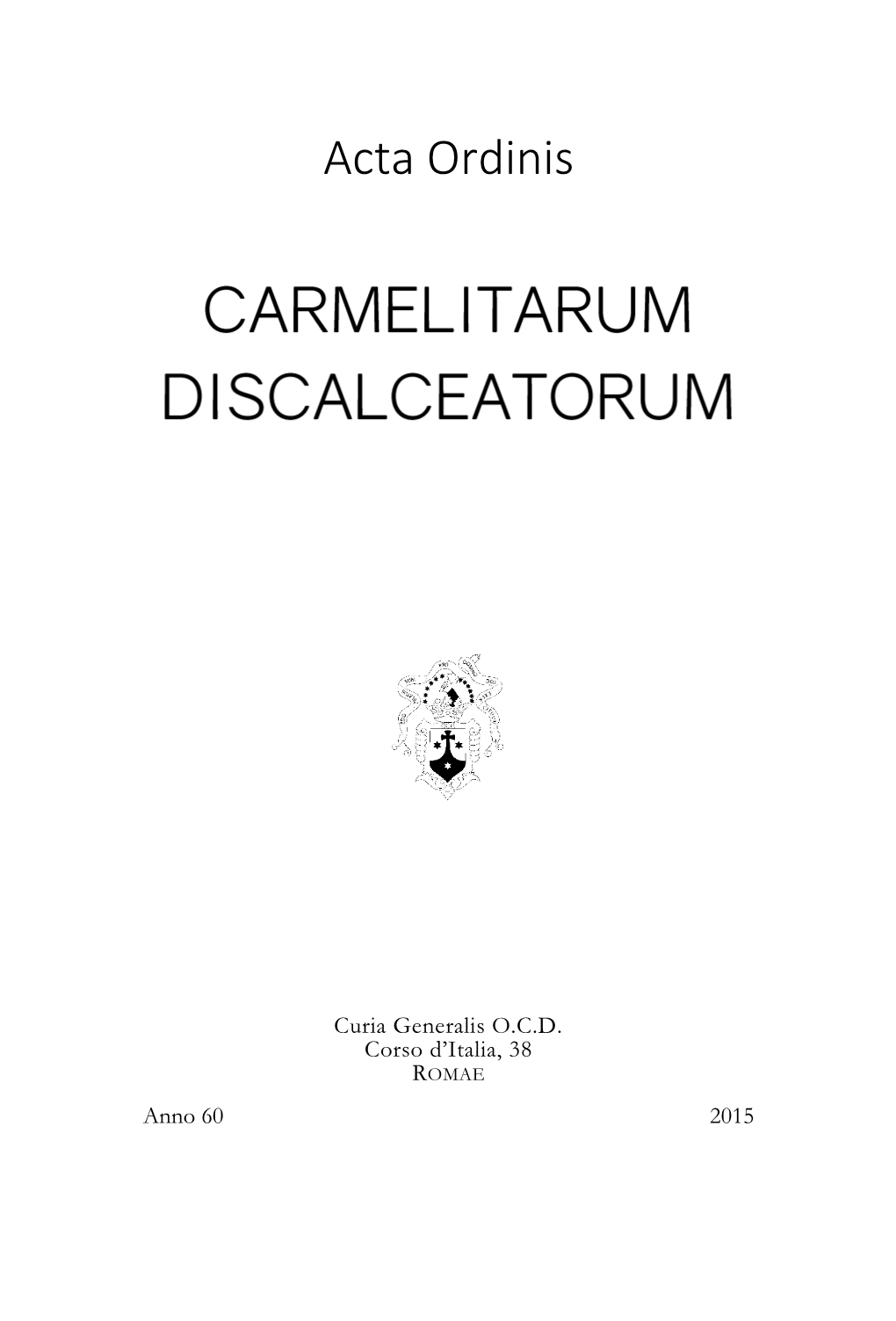 Acta Ordinis 60 – 2015