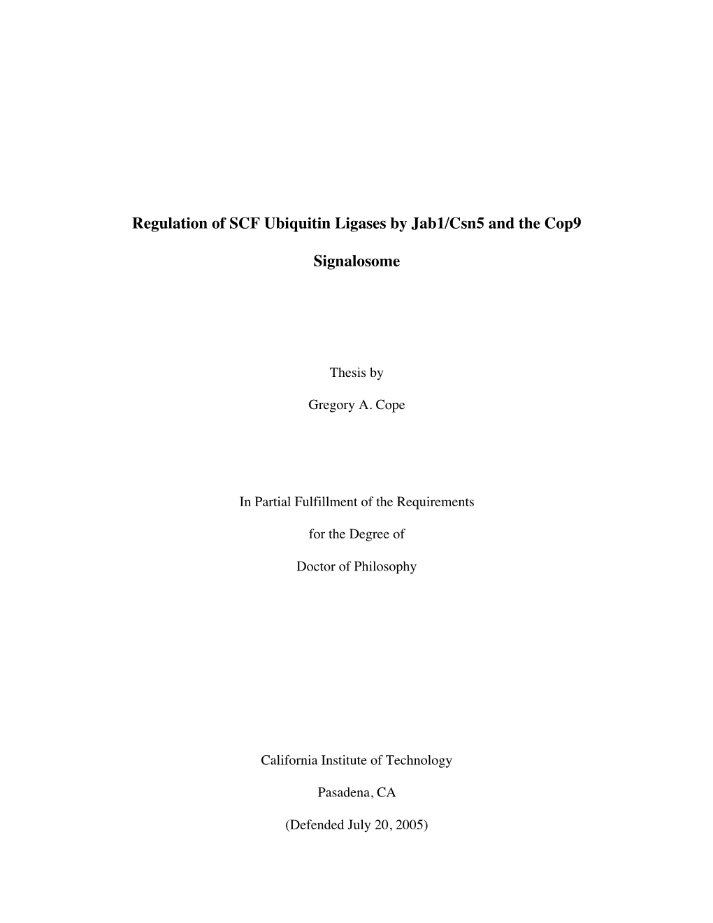 Regulation of SCF Ubiquitin Ligases by Jab1/Csn5 and the Cop9