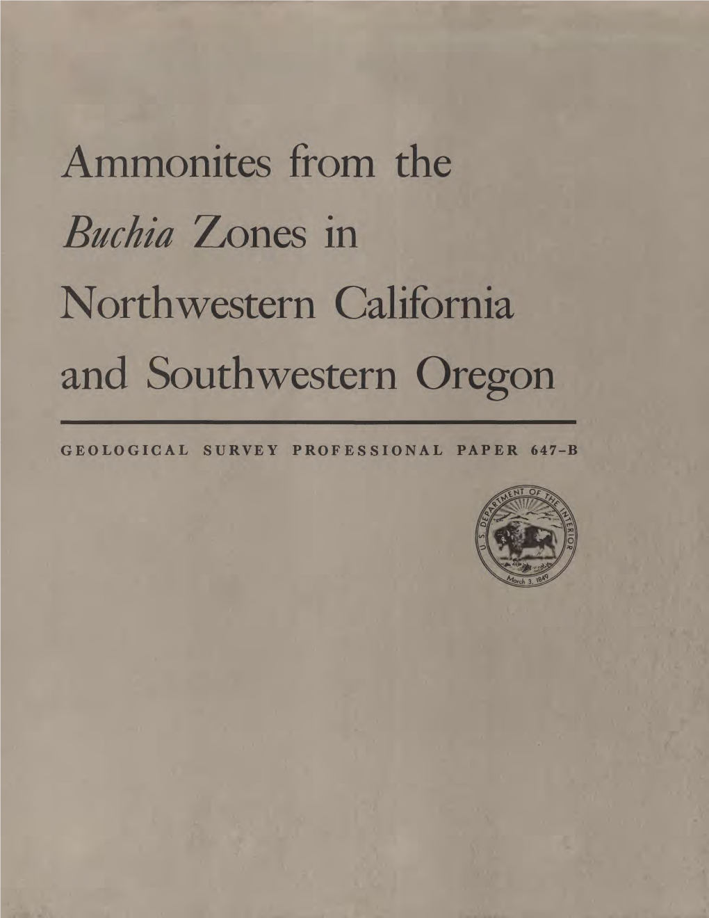 Ammonites from the 'A Zones in Northwestern California and Southwestern Oregon