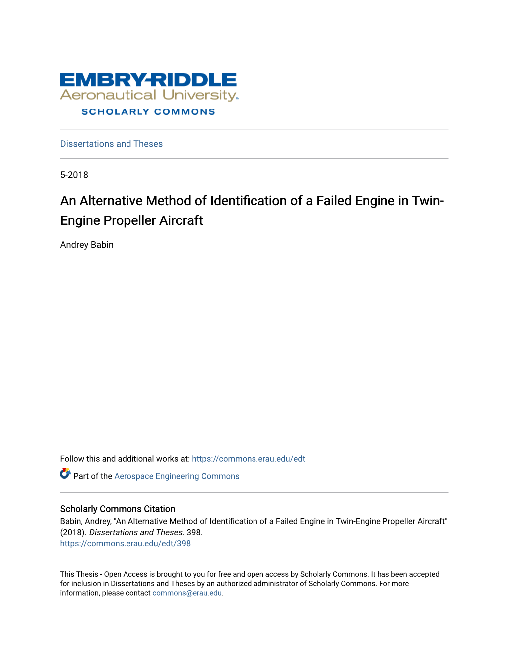 An Alternative Method of Identification of a Failed Engine in Twin-Engine Propeller Aircraft