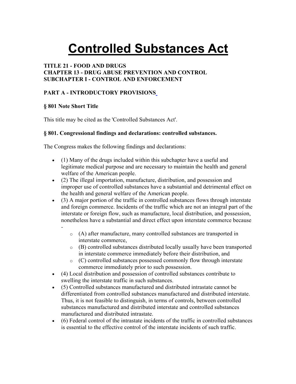 Controlled Substances Act