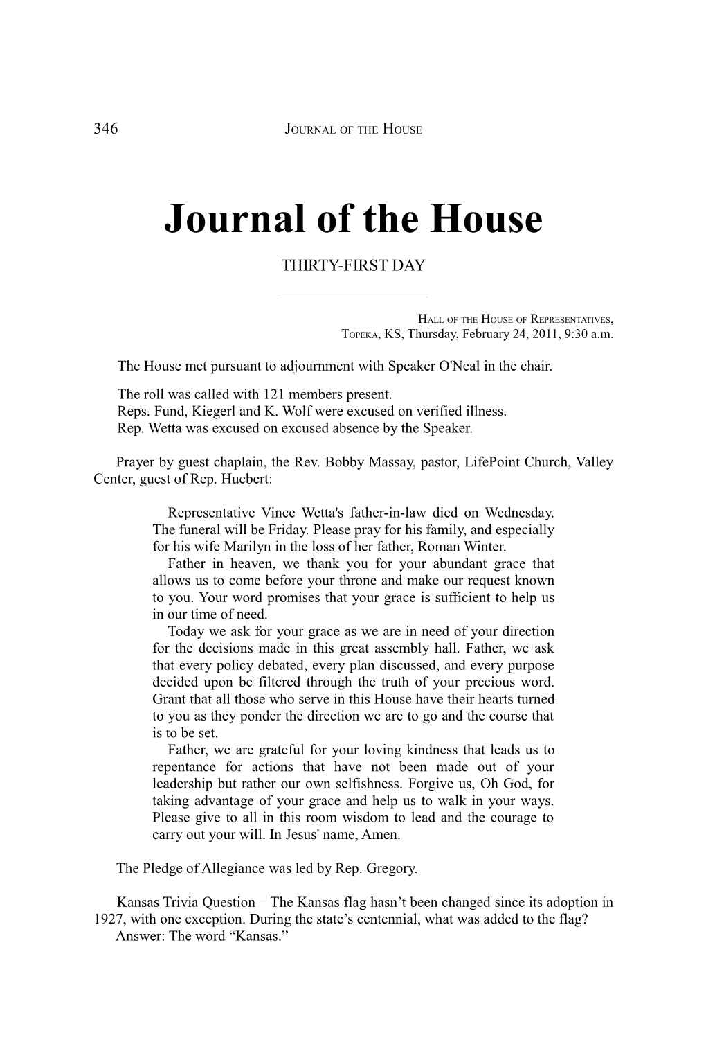 Journal of the House