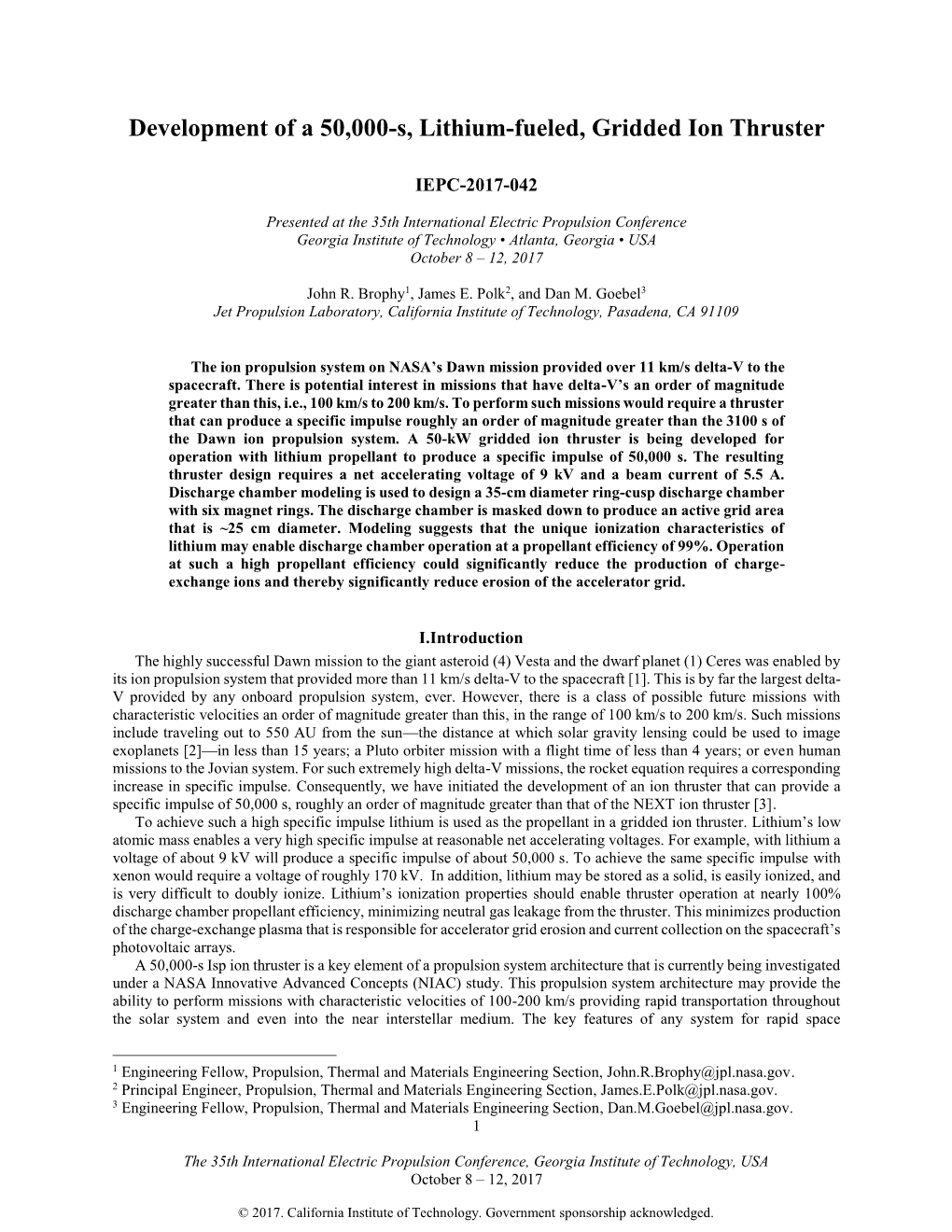 Development of a 50000-S, Lithium-Fueled, Gridded Ion Thruster