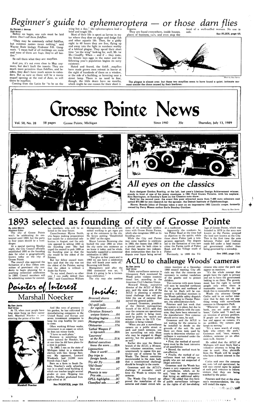 1893 Selected As Founding of City of Grosse Pointe by John Minnis Tee Members, Who Will Be Se Montgomely, Who Sits on a Com