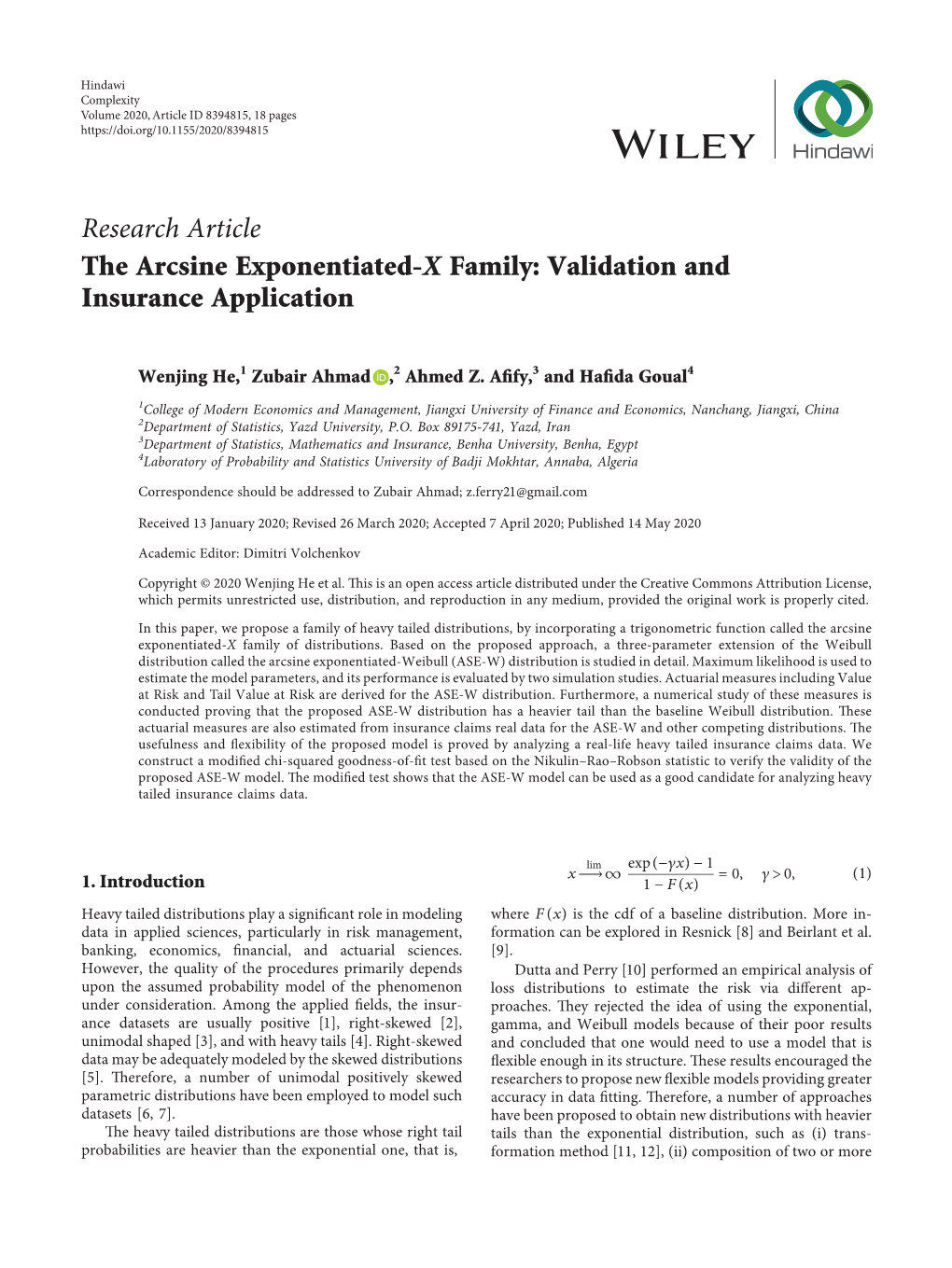 The Arcsine Exponentiated-X Family: Validation and Insurance Application