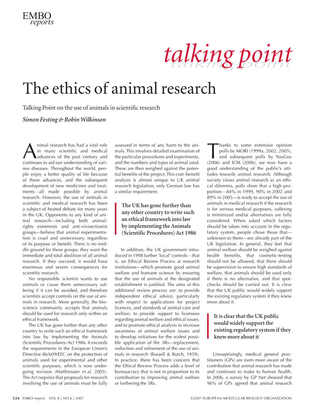 Talking Pointpoint the Ethics of Animal Research