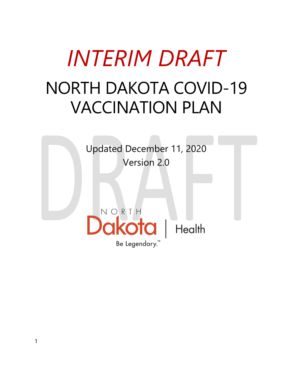 North Dakota Covid-19 Vaccination Plan
