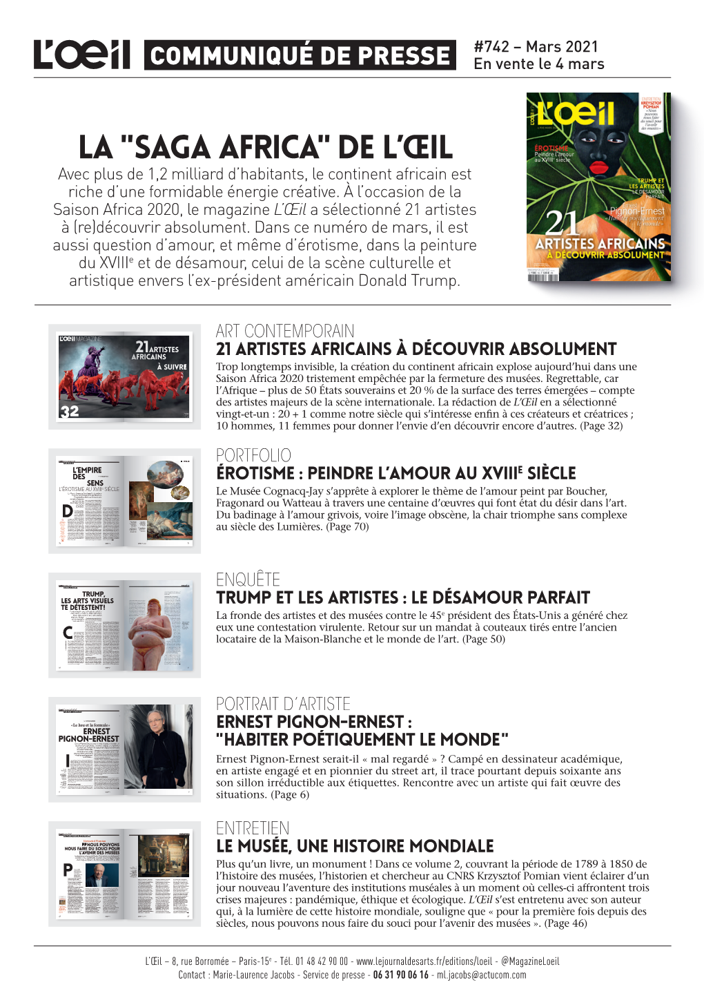 La "Saga Africa" De L'œil