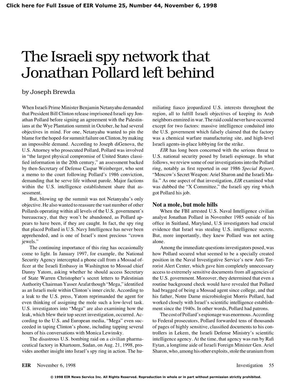 The Israeli Spy Network That Jonathan Pollard Left Behind