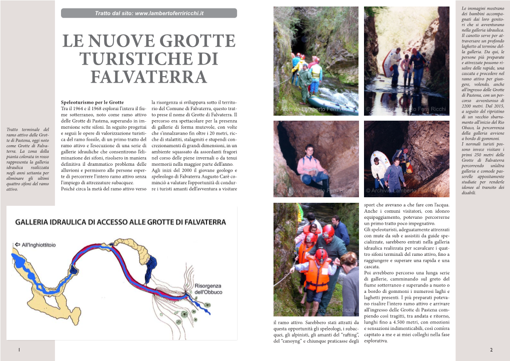 Le Nuove Grotte Turistiche Di Falvaterra