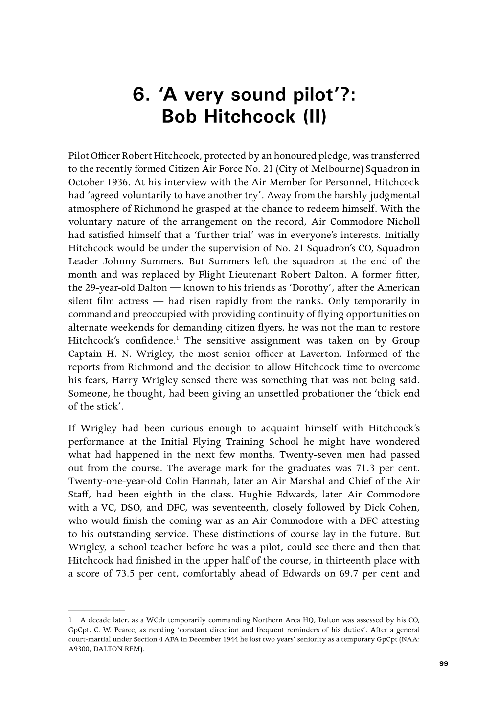 'A Very Sound Pilot'?: Bob Hitchcock