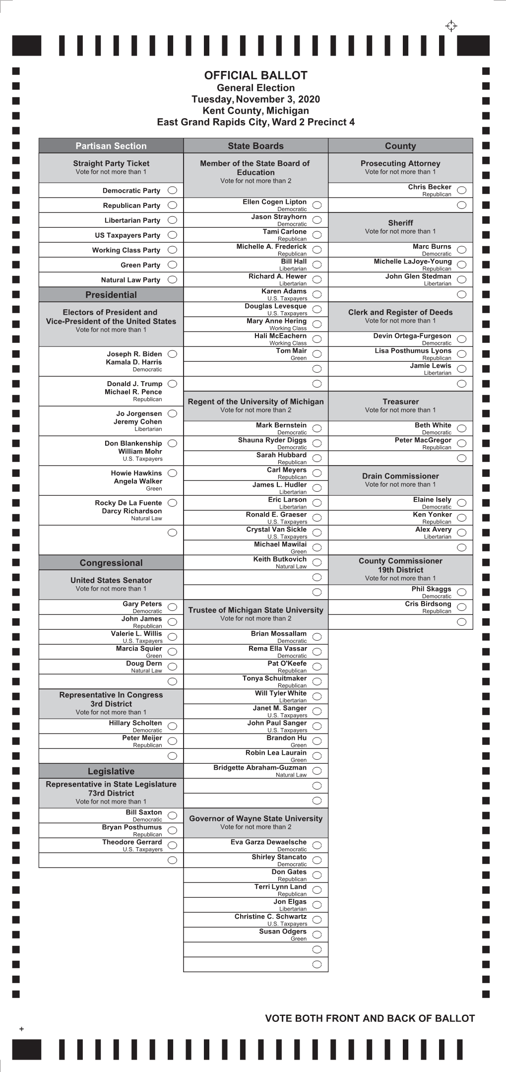 Dominion Voting Systems Ballot