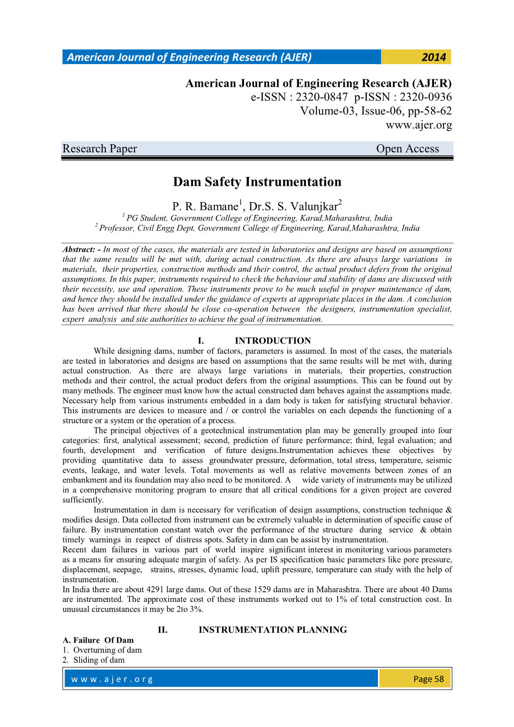 Dam Safety Instrumentation