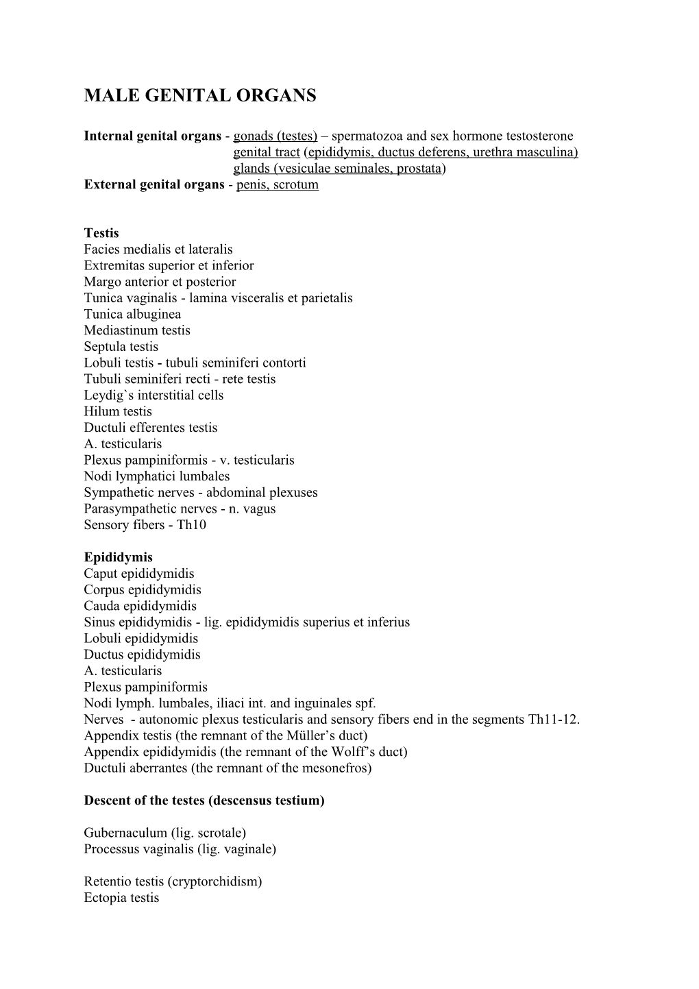 Male Genital Organs