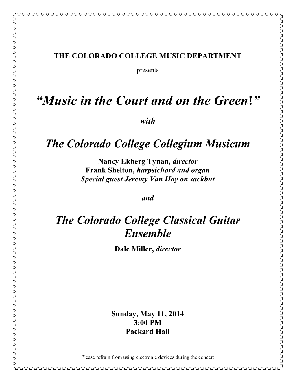 The Colorado College Music Department