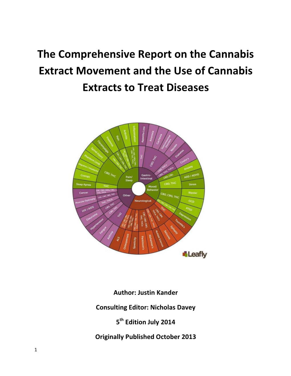 The Comprehensive Report on the Cannabis Extract Movement and the Use of Cannabis Extracts to Treat Diseases