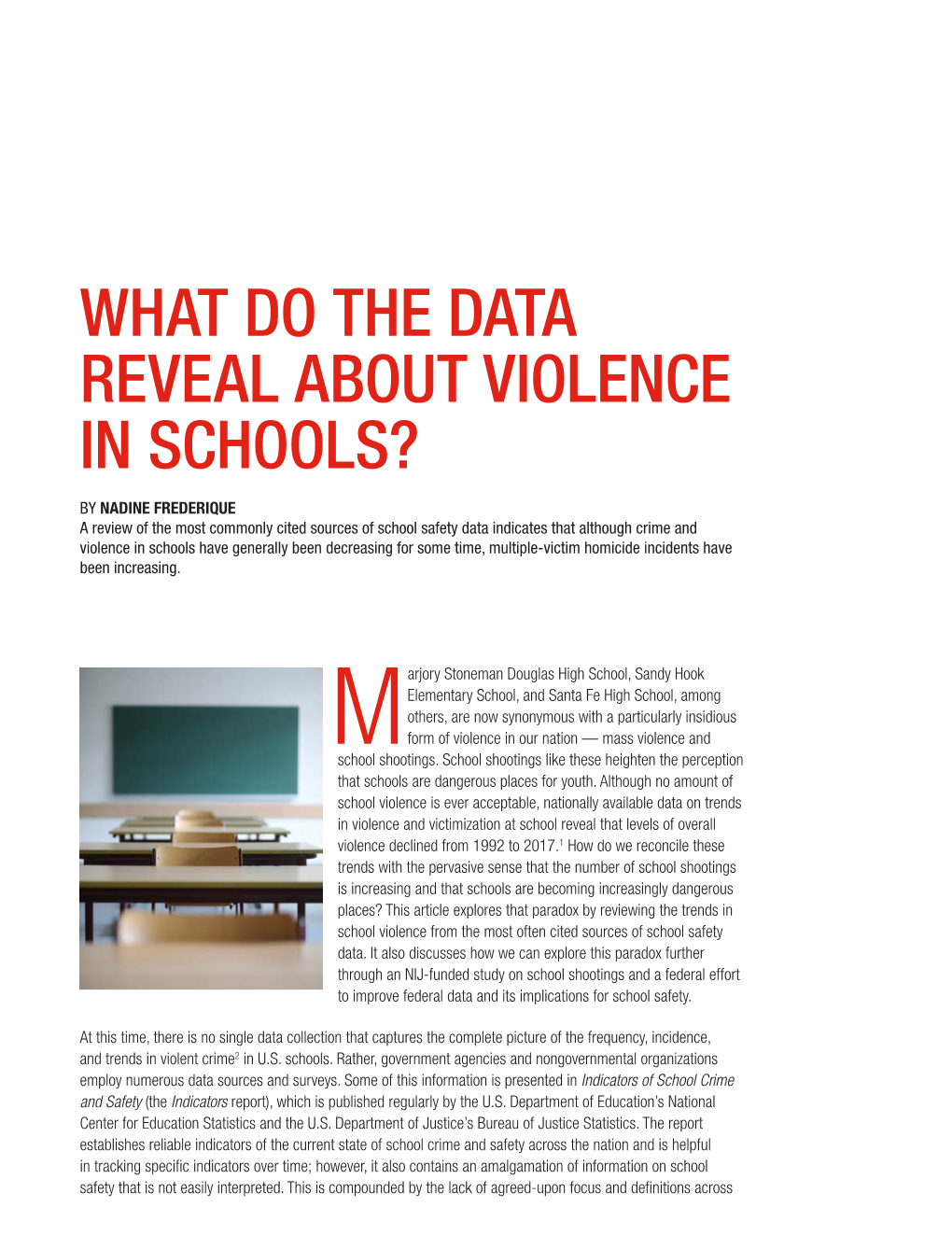 What Do the Data Reveal About Violence in Schools?