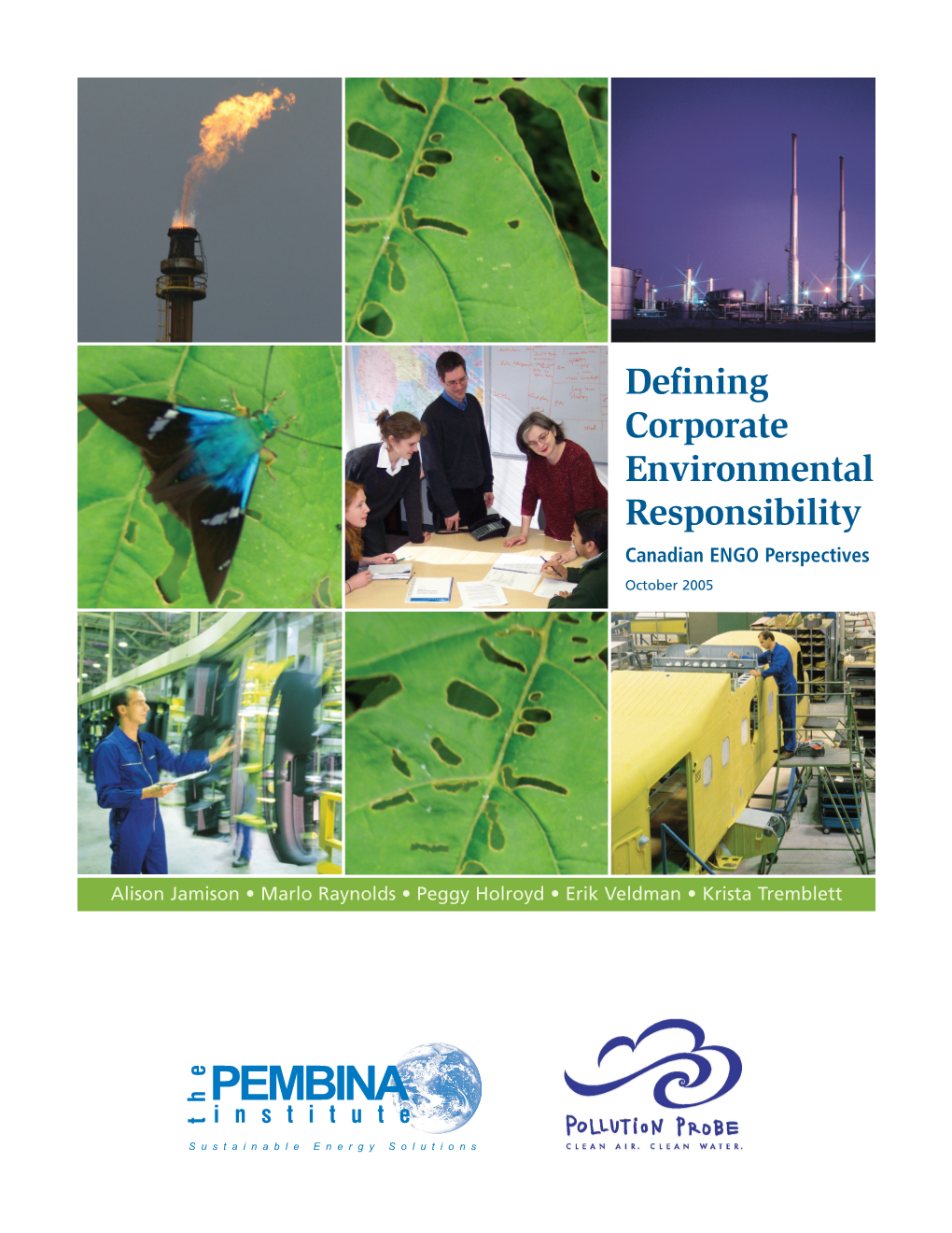 Defining Corporate Environmental Responsibility Canadian ENGO Perspectives October 2005