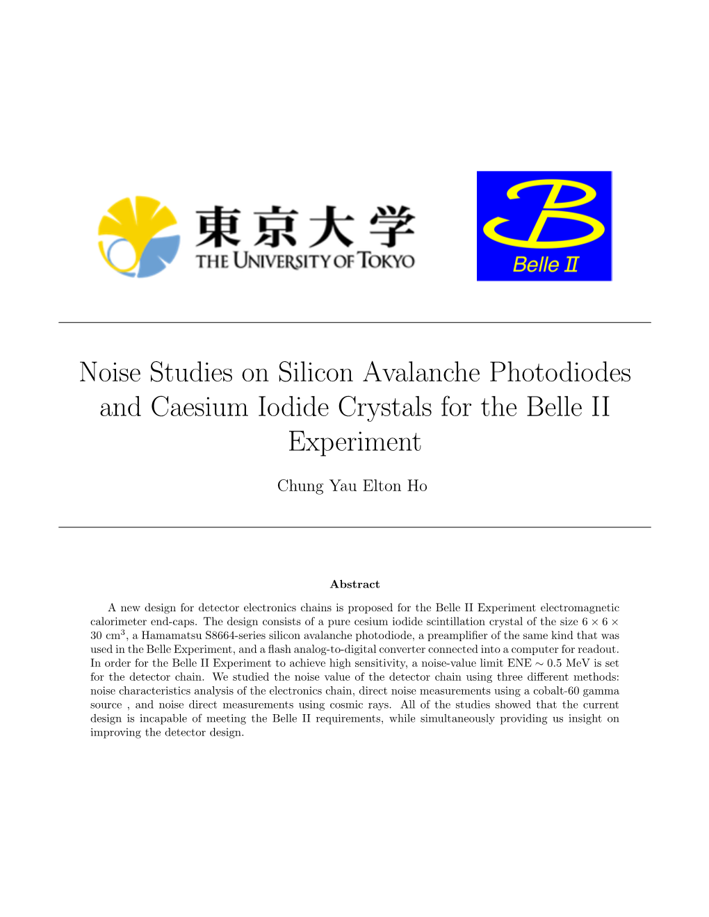 Noise Studies on Silicon Avalanche Photodiodes and Caesium Iodide Crystals for the Belle II Experiment