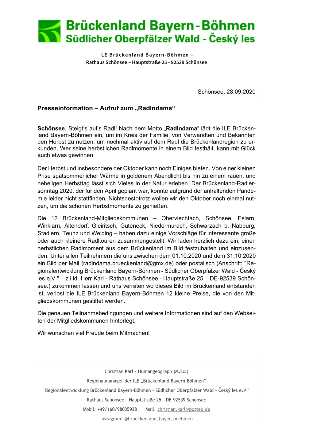 Presseinformation – Aufruf Zum „Radlndama“