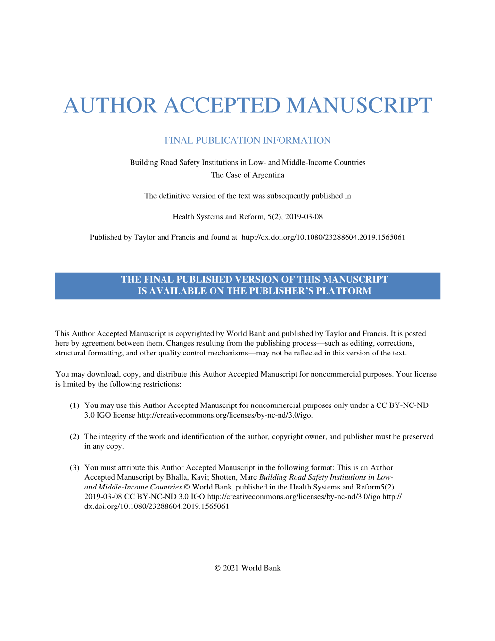 Author Accepted Manuscript