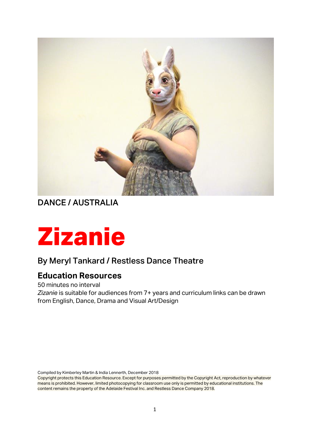 Zizanie by Meryl Tankard / Restless Dance Theatre