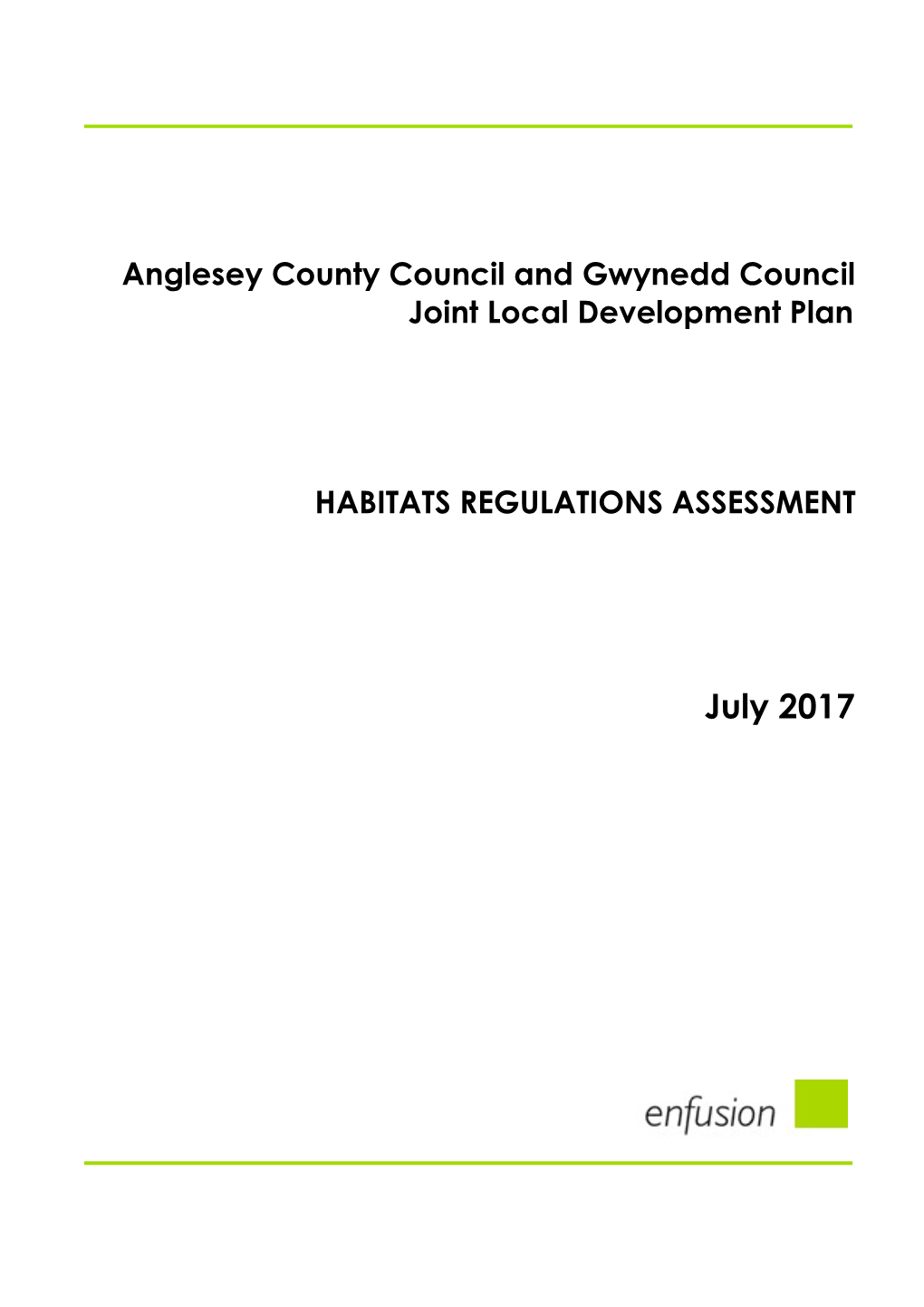 July 2017 HABITATS REGULATIONS ASSESSMENT