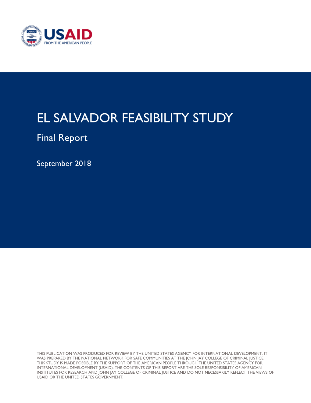 El Salvador Feasibility Study, Final Report