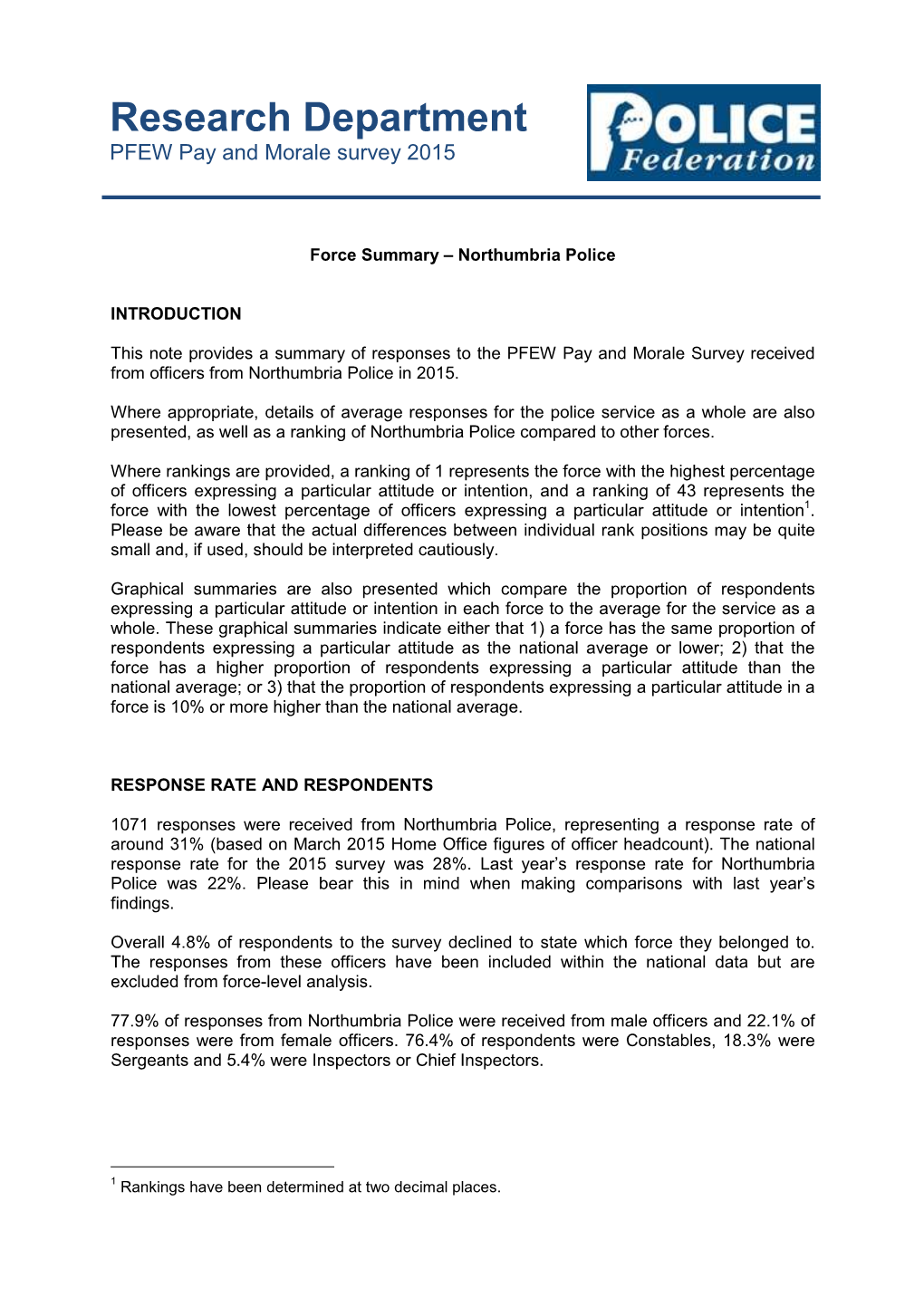 Force Summary – Northumbria Police